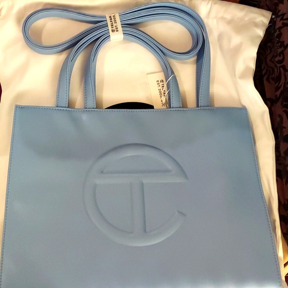 TELFAR Medium bag with dust cover (Cerulean)